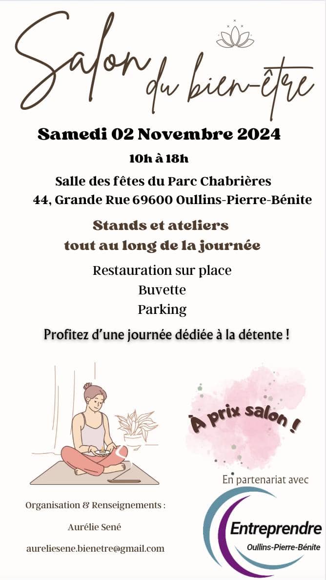 Affiche du salon bien-être de Oullins-Pierre-Bénite qui aura lieu le samedi 02 novembre 2024