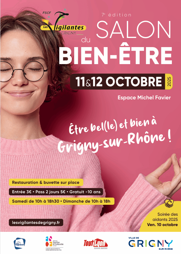 Affiche du salon bien-être de Grigny sur Rhône qui aura lieu les 10 et 11 octobre 2025